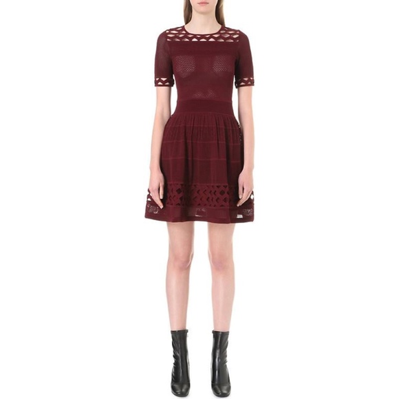 NWT Sandro Burgundy Bridget dress - Picture 2 of 8